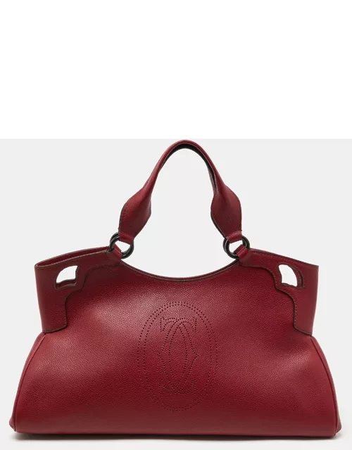 Cartier Red Leather Medium Marcello de Cartier Bag