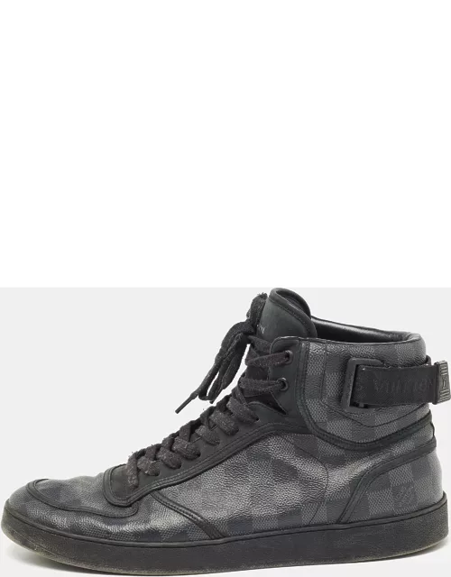 Louis Vuitton Black/Grey Graphite Canvas Rivoli High Top Sneaker