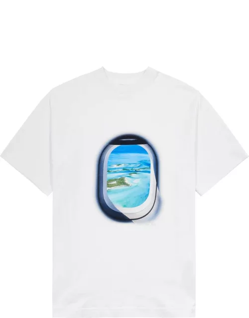 Blue Sky Inn Jet Island Printed Cotton T-shirt - White