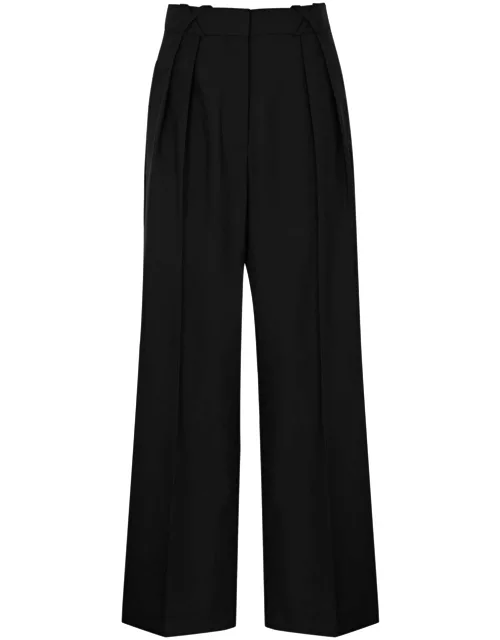 Rohe Wide-leg Wool Trousers - Black - 40 (UK12 / M)