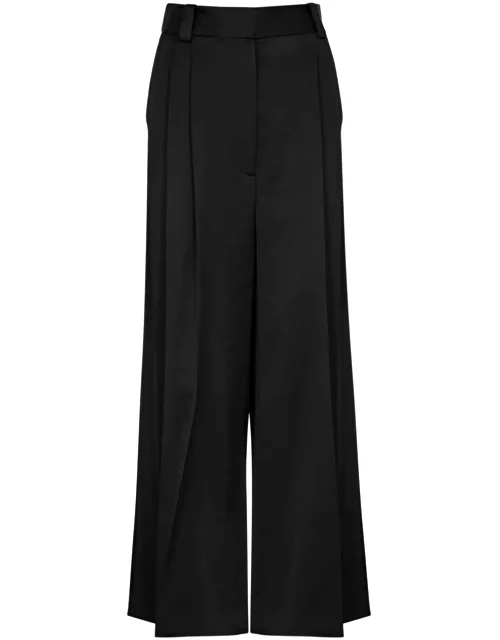 Khaite Simone Wide-leg Satin Trousers - Black - 2 (UK6 / XS)
