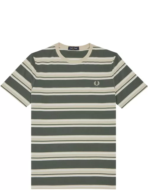 Fred Perry Striped Cotton T-shirt - Khaki