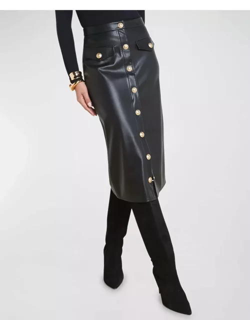 Milan Faux Leather Midi Skirt