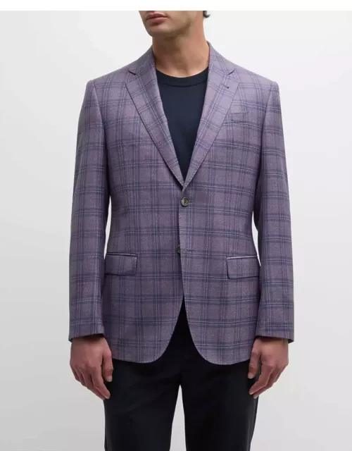 Men's Tonal Wool Plaid Sport Coat