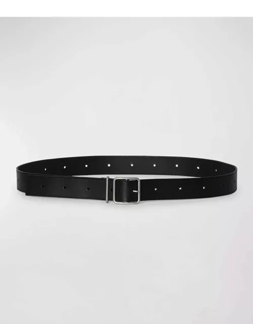 Adjustable Leather & Metal Alloy Belt