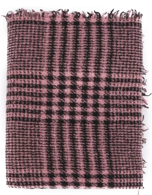 Tartan wool and cashmere scarf pink