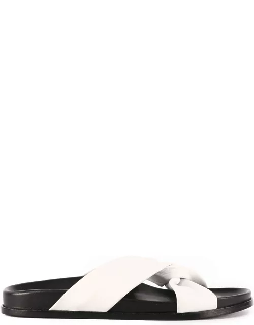 White leather sandal