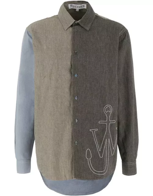 J.W. Anderson Anchor-embroidered Colour-block Patchwork Shirt