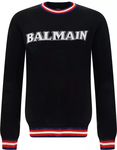 Balmain Retro Logo Intarsia-knit Jumper