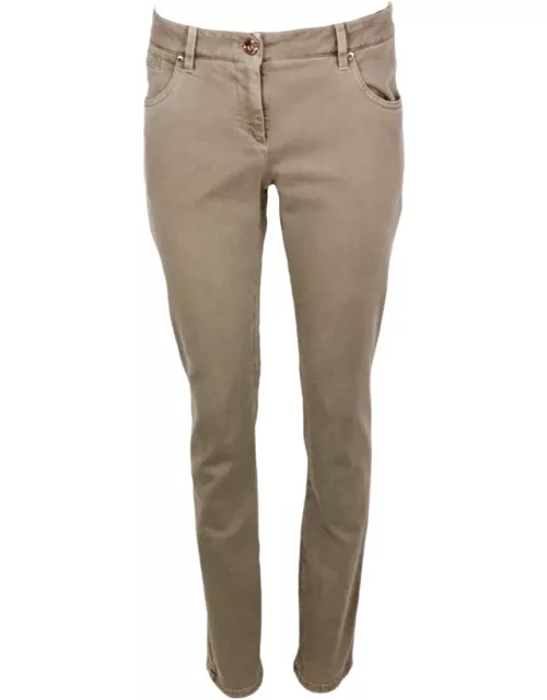Brunello Cucinelli Five-pocket Garment-dyed Stretch Denim Trouser
