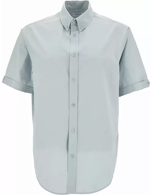 Off-White Short Sleeve Shirt With Button-down Collar