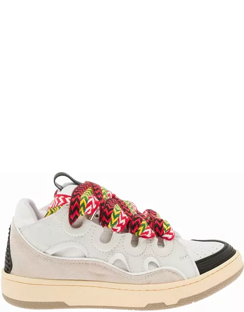 Curb Leather Sneakers With Multicolor Laces Lanvin Woman