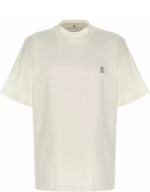 Brunello Cucinelli Slim Fit Crew-neck T-shirt In Cotton Jersey With Logo