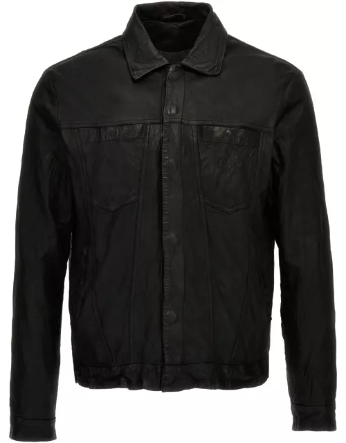 Giorgio Brato trucker Leather Jacket