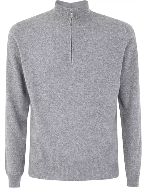 Filippo De Laurentiis Wool Cashmere Long Sleeves Half Zipped Sweater