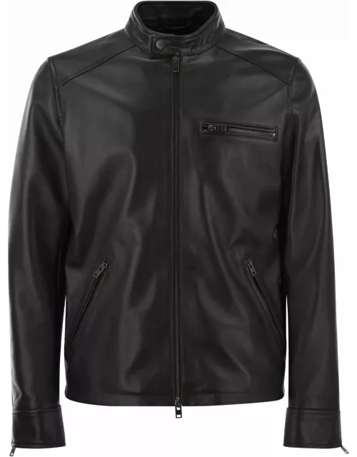 Hogan Leather Biker Jacket