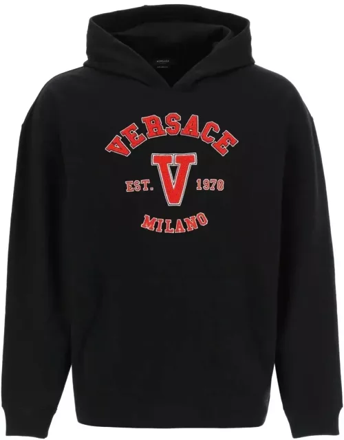 Versace Hooded Cotton Logo Sweatshirt