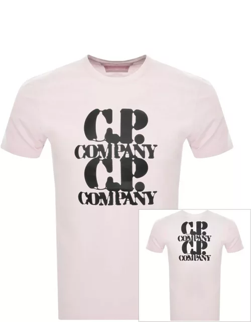 CP Company Jersey Graphic T Shirt Pink