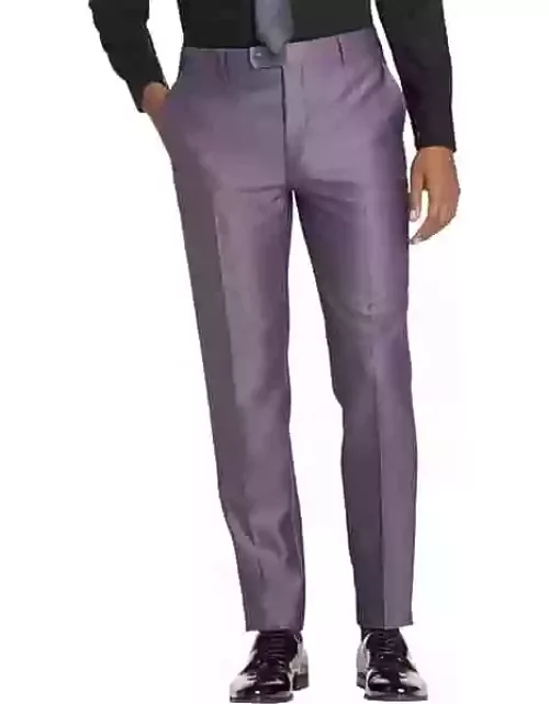 Egara Skinny Fit Shiny Men's Suit Separates Pants Purple