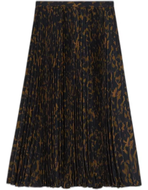 Sunburst Pleated A-Line Midi Skirt