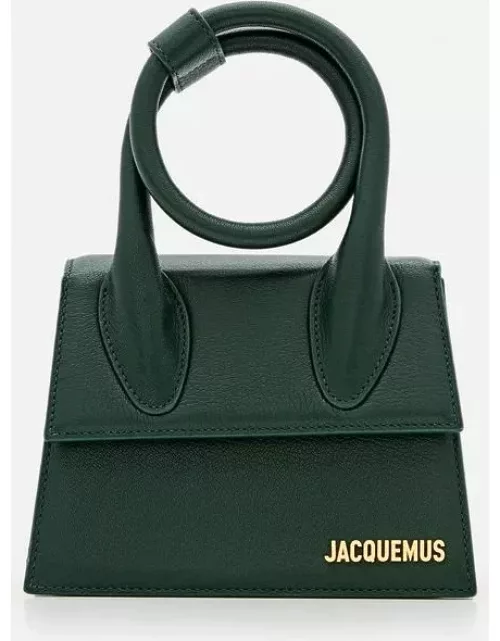 Jacquemus Le Chiquito Noeud Leather Shoulder Bag Green TU