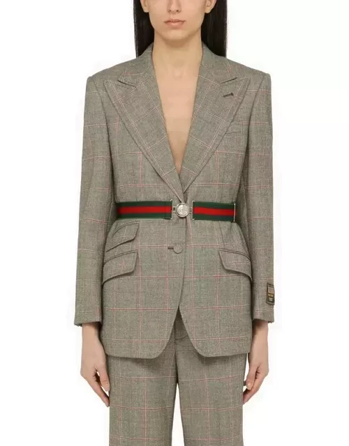 Belted single-breasted jacket in woo