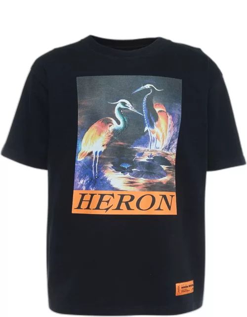 Heron Preston Black Graphic Print Cotton T-Shirt