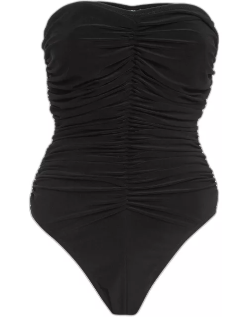 Norma Kamali Black Gathered Jersey Bill Mio Swimsuit