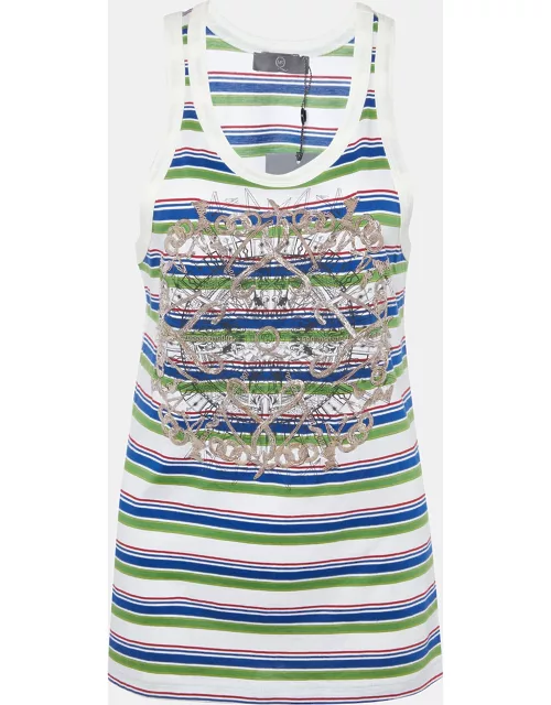 McQ by Alexander McQueen Multicolor Striped & Embroidered Tank Top