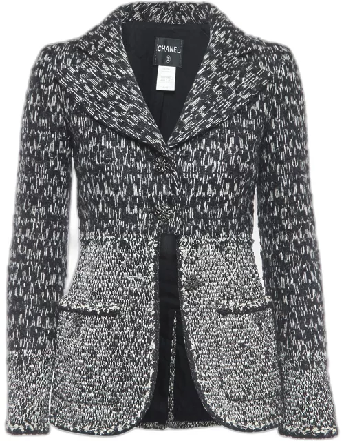 Chanel Black/White Boucle Tweed Buttoned Jacket