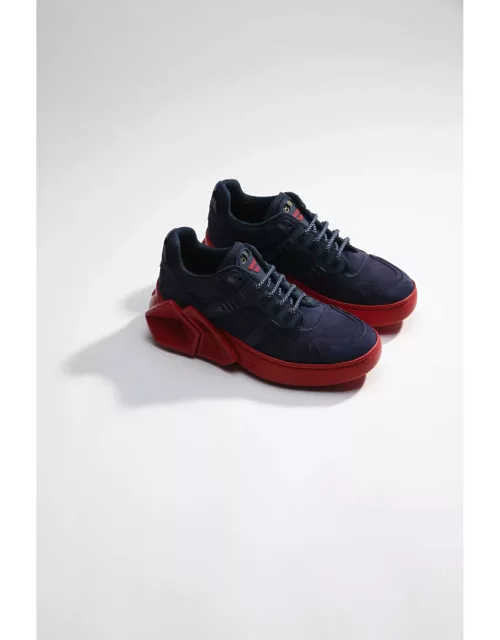 Hide & Jack High Top Sneaker - Silverstone Blue Red