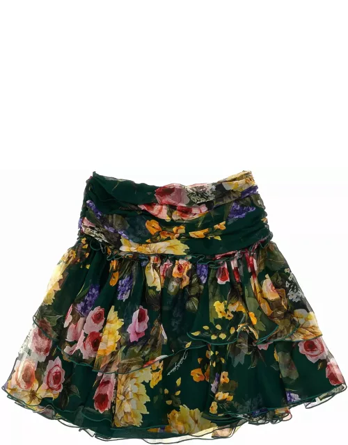 Dolce & Gabbana Floral Chiffon Skirt