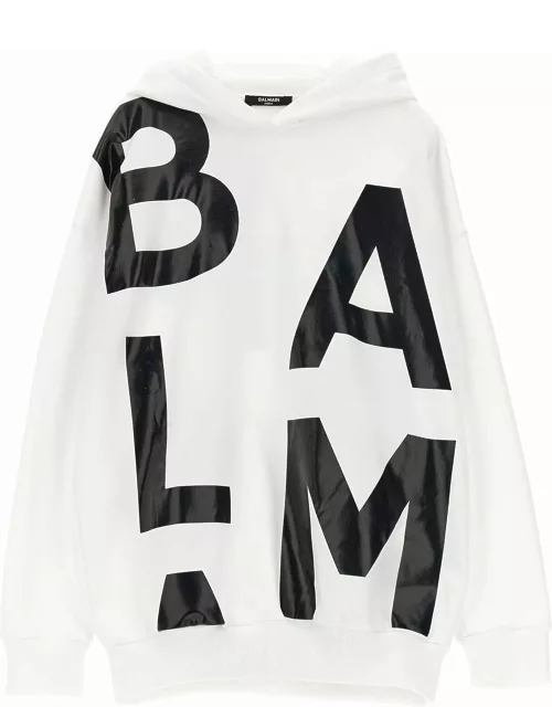 Balmain Logo Print Hoodie