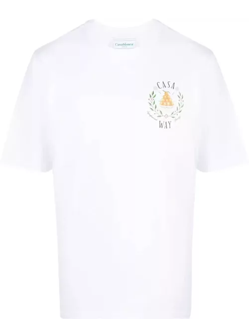 Casablanca casa Way White Organic Cotton T-shirt