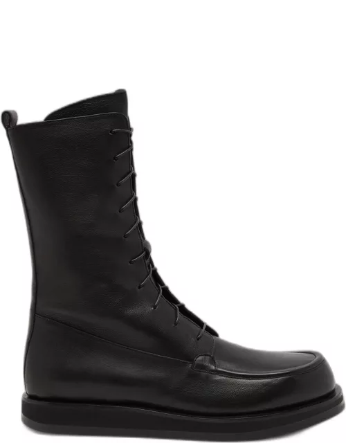 The Row Patty Leather Mid-calf Boots - Black - 39 (IT39 / UK6)