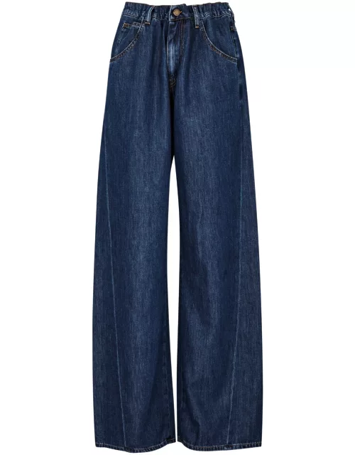 Darkpark Iris Paperbag Wide-leg Jeans - Dark Blue - 27 (W27 / UK8-10 / S)