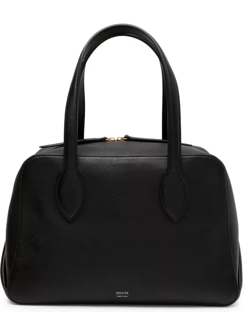 Khaite Maeve Medium Leather top Handle bag - Black