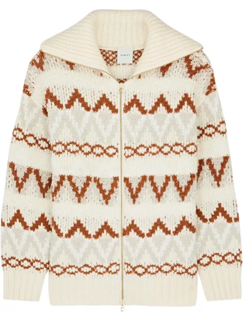 Varley Brooke Fair-Isle Knitted Jacket - Cream - M (UK12 / M)