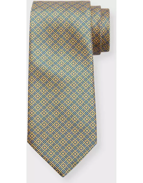 Men's Silk Medallion Grid Tie