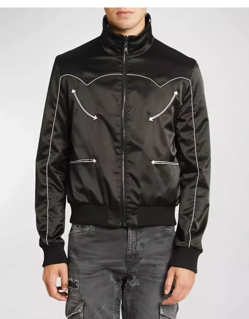 Men's Reversible Western Cut and Star Bomber Jacket