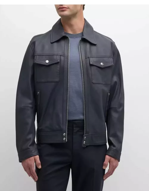 Men's Leather Full-Zip Jacket