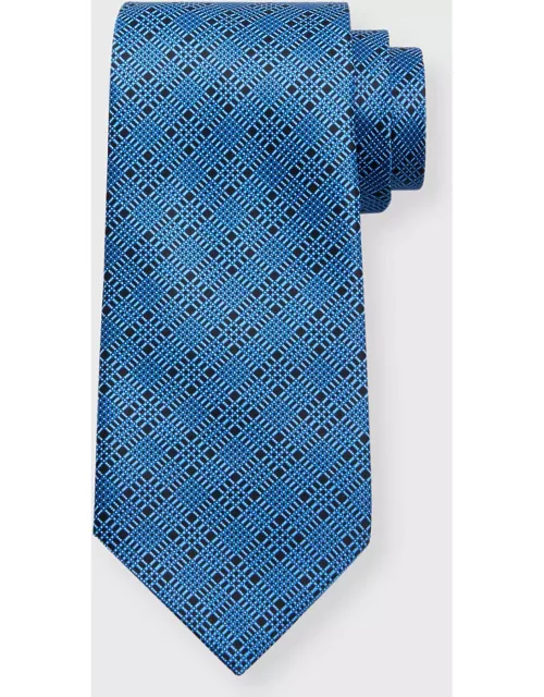 Men's Silk Small Plaid Tie