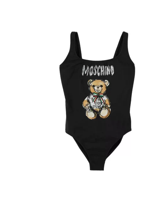Moschino Drawn Teddy Bear One-piece Swimsuit