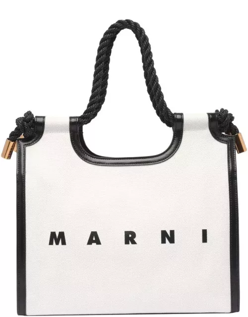 Marni Marcel Logo Printed Tote Bag