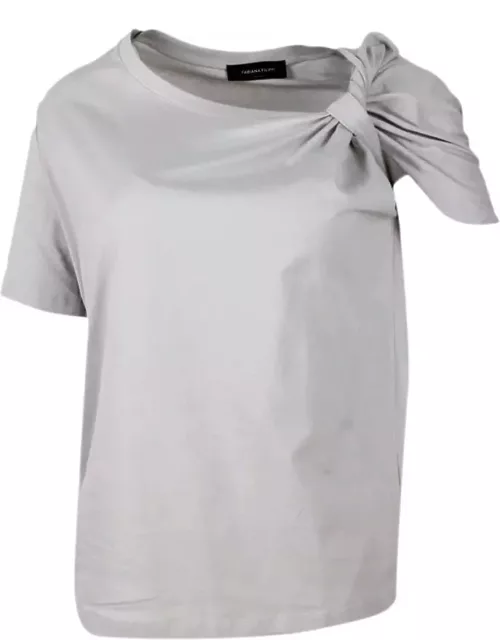 Fabiana Filippi T-shirt In Soft Stretch Jersey Cotton With Round Neck And Short Sleeve