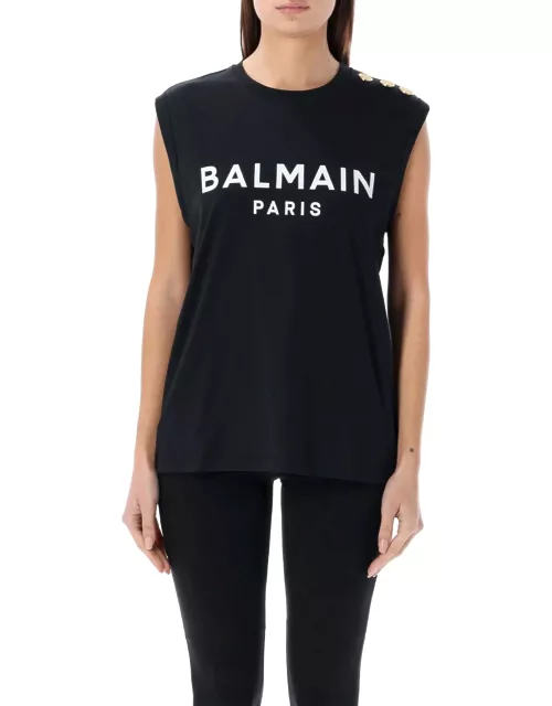 Balmain Logo Top With Embossed Button
