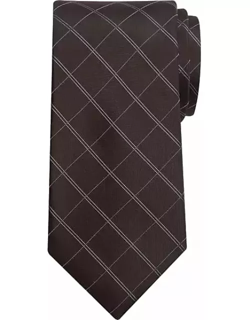 Awearness Kenneth Cole Men's Narrow Gridlines Tie Burgundy Red