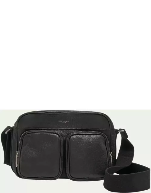 Men's New City Grained Leather Camera Bag