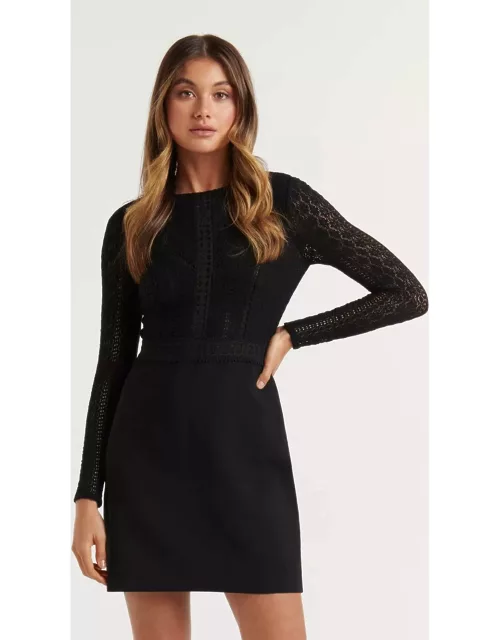 Forever New Women's Natasha Lace Two-in-One Mini Dresss in Black