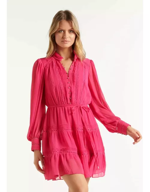 Forever New Women's Tilly Trim Mini Dress in Hot Pink